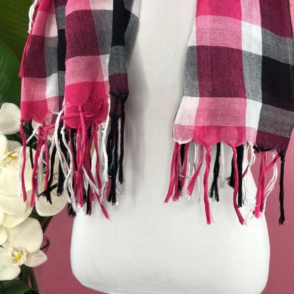 Cotton On Multi Plaid Burberry Style Fringe Wrap Blanket Scarf OS - Picture 4 of 8